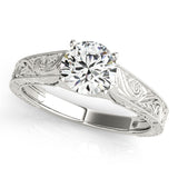 Couture Trellis Round Diamond Engagement Ring — 9K/18K Gold & Platinum