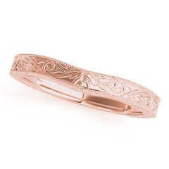 Vintage Inspired Curved Wedding Gold Band