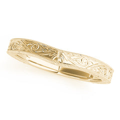 Vintage Inspired Curved Wedding Gold Band