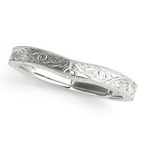 Vintage Inspired Curved Wedding Gold Band