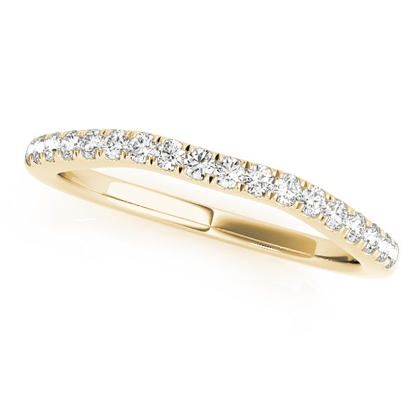 Prong Set Curved Half Eternity Ring in Gold & Platinum