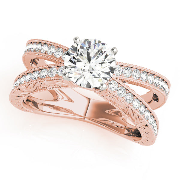 Statement Multi-Row Round Diamond Engagement Ring — 9K/18K Gold & Platinum