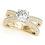 Statement Multi-Row Round Diamond Engagement Ring — 9K/18K Gold & Platinum