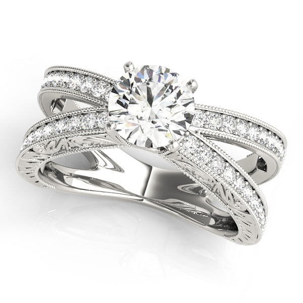 Statement Multi-Row Round Diamond Engagement Ring — 9K/18K Gold & Platinum