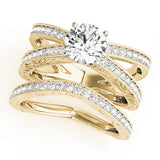 Statement Multi-Row Round Diamond Engagement Ring — 9K/18K Gold & Platinum