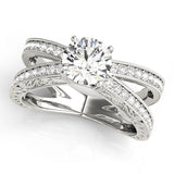 Statement Multi-Row Round Diamond Engagement Ring — 9K/18K Gold & Platinum