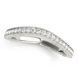 Antique Milgrain Curved Half Eternity Ring in Gold & Platinum
