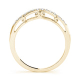 Curved Bands Half Eternity Ring in Gold & Platinum