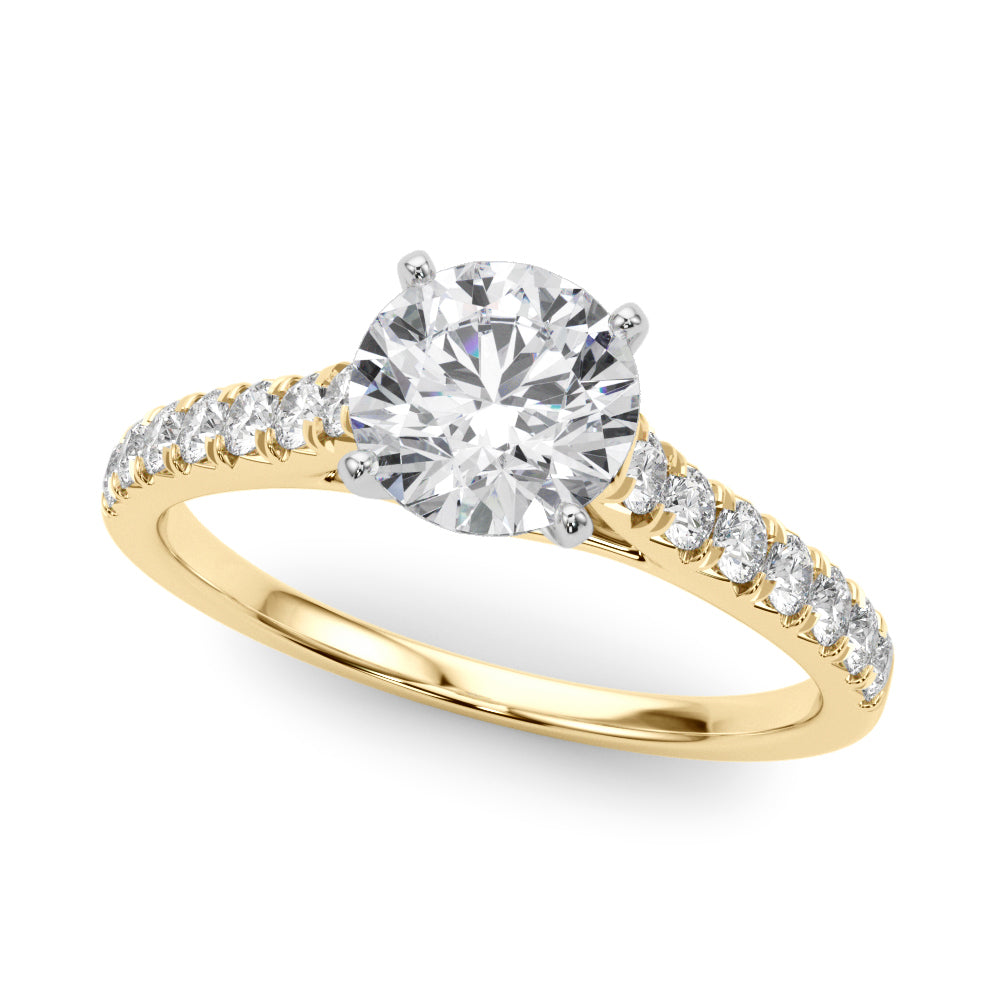 Celestial Prong-Set Round Diamond Engagement Ring — 9K/18K Gold & Platinum