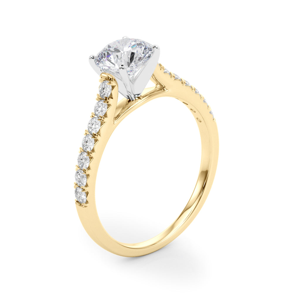 Celestial Prong-Set Round Diamond Engagement Ring — 9K/18K Gold & Platinum
