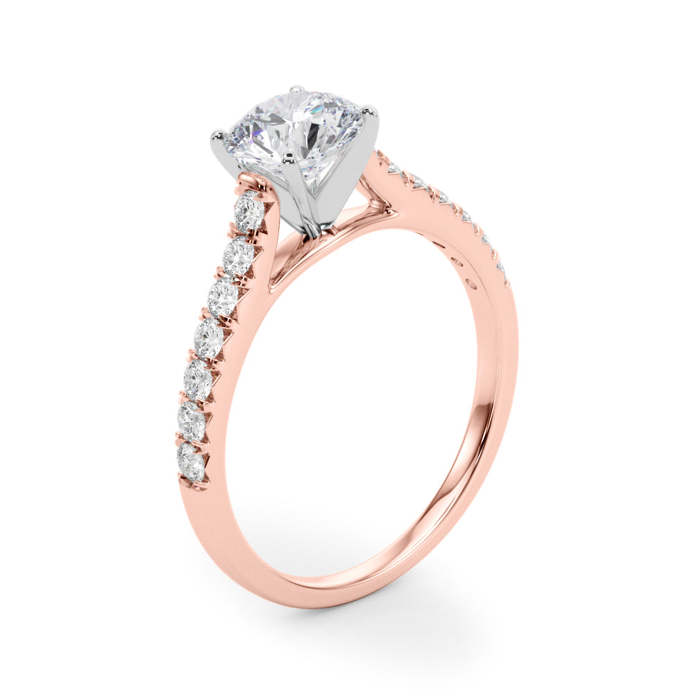Celestial Prong-Set Round Diamond Engagement Ring — 9K/18K Gold & Platinum