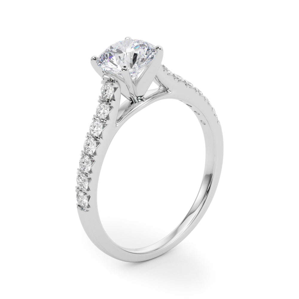 Celestial Prong-Set Round Diamond Engagement Ring — 9K/18K Gold & Platinum