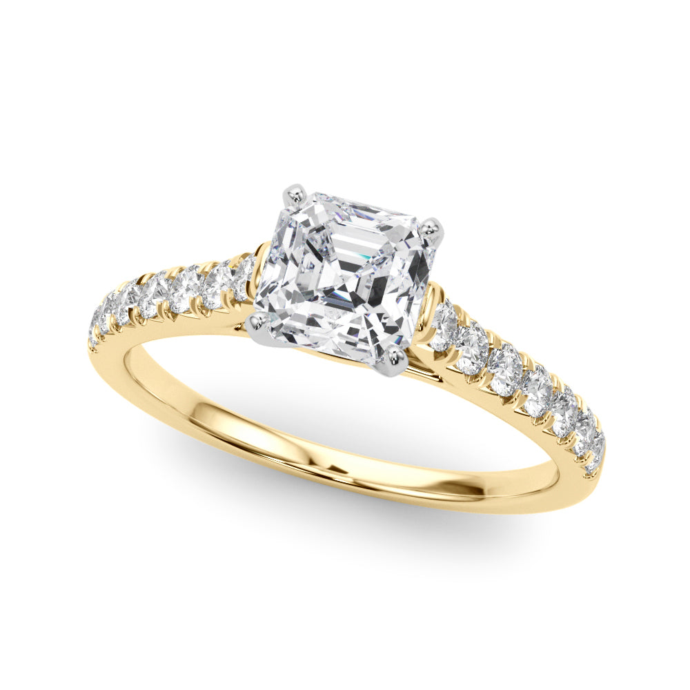 Celestial Prong-Set Round Diamond Engagement Ring — 9K/18K Gold & Platinum