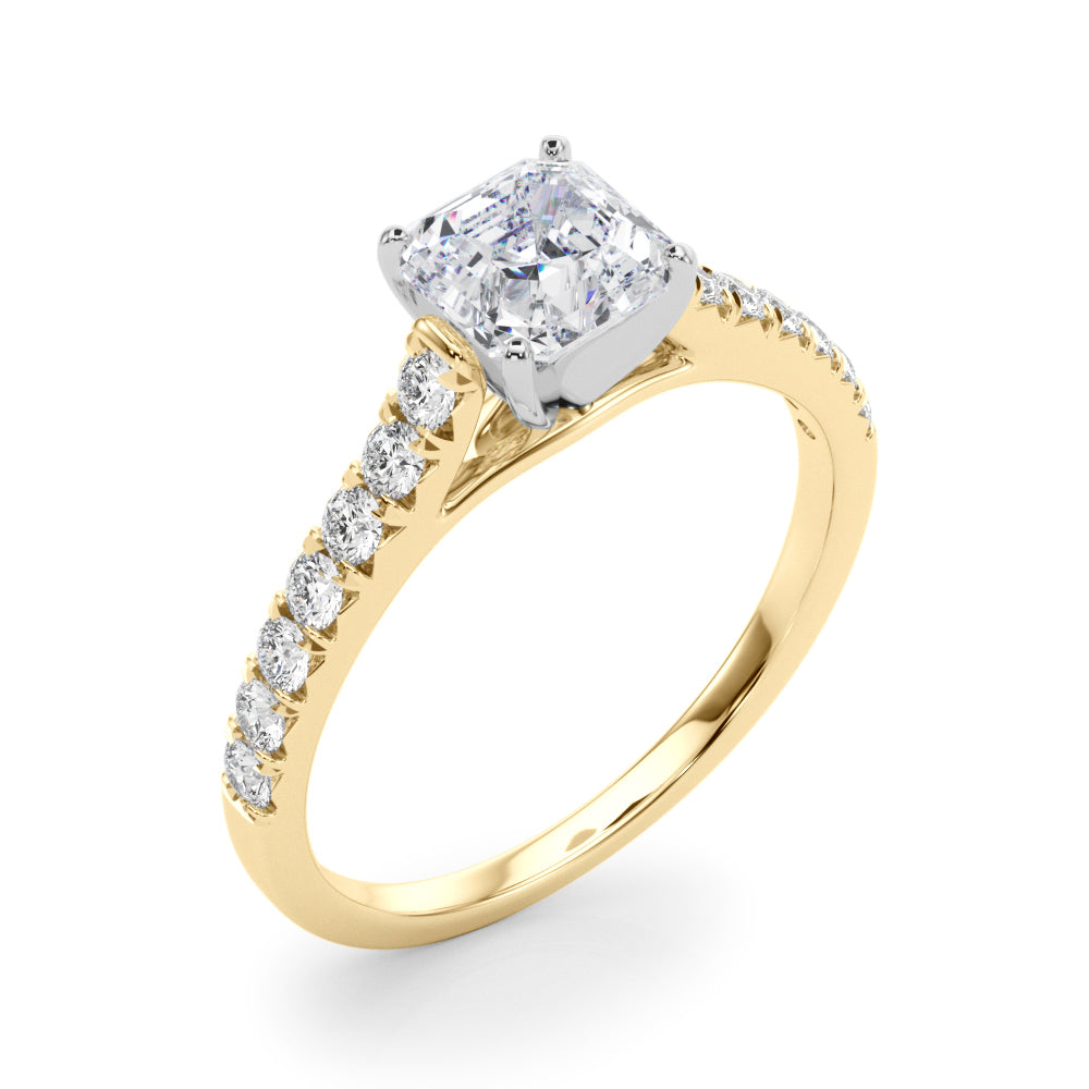 Celestial Prong-Set Round Diamond Engagement Ring — 9K/18K Gold & Platinum
