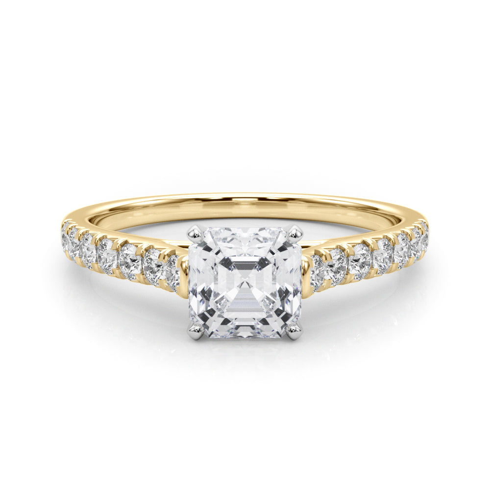 Celestial Prong-Set Round Diamond Engagement Ring — 9K/18K Gold & Platinum