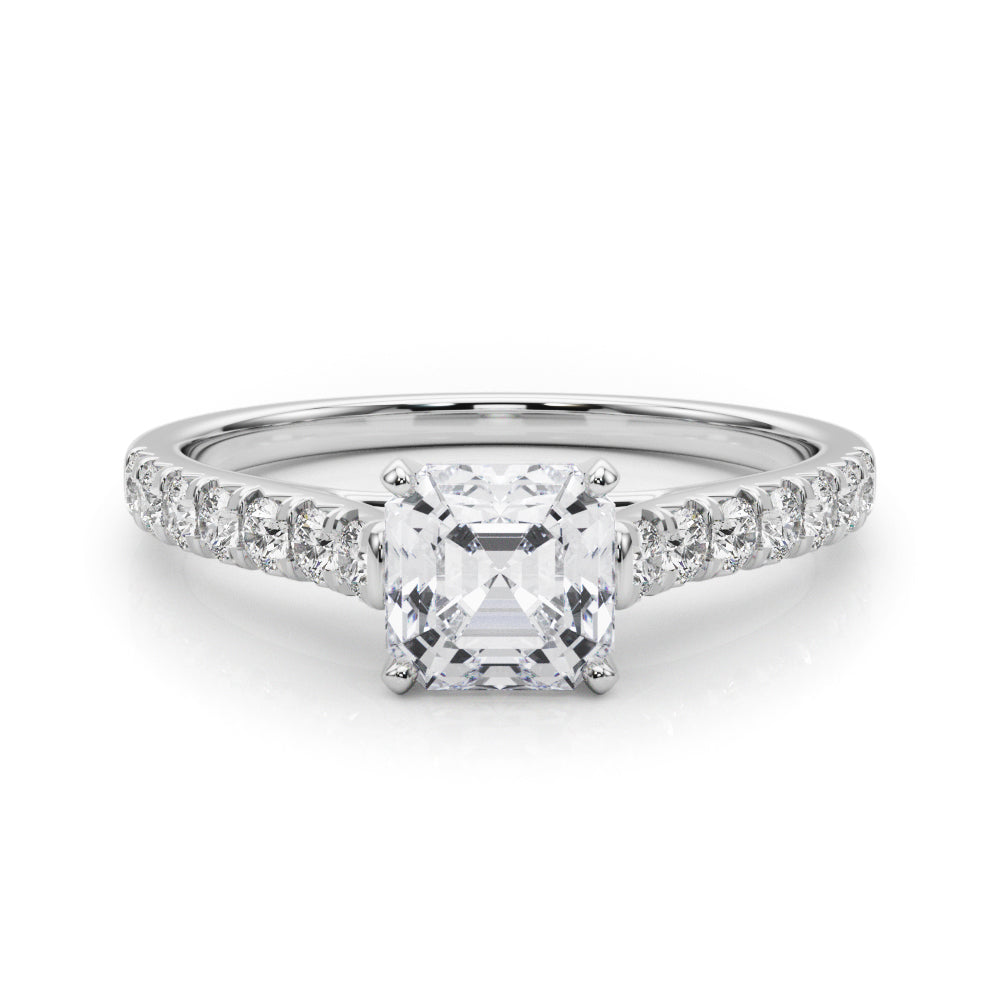 Celestial Prong-Set Round Diamond Engagement Ring — 9K/18K Gold & Platinum