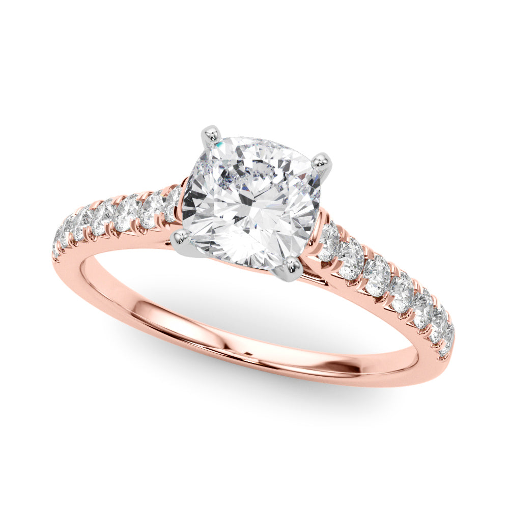 Celestial Prong-Set Round Diamond Engagement Ring — 9K/18K Gold & Platinum