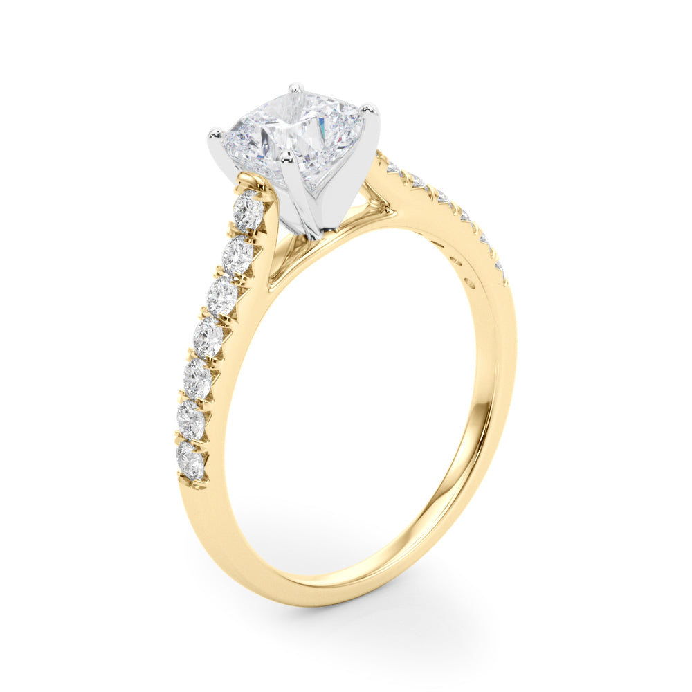 Celestial Prong-Set Round Diamond Engagement Ring — 9K/18K Gold & Platinum