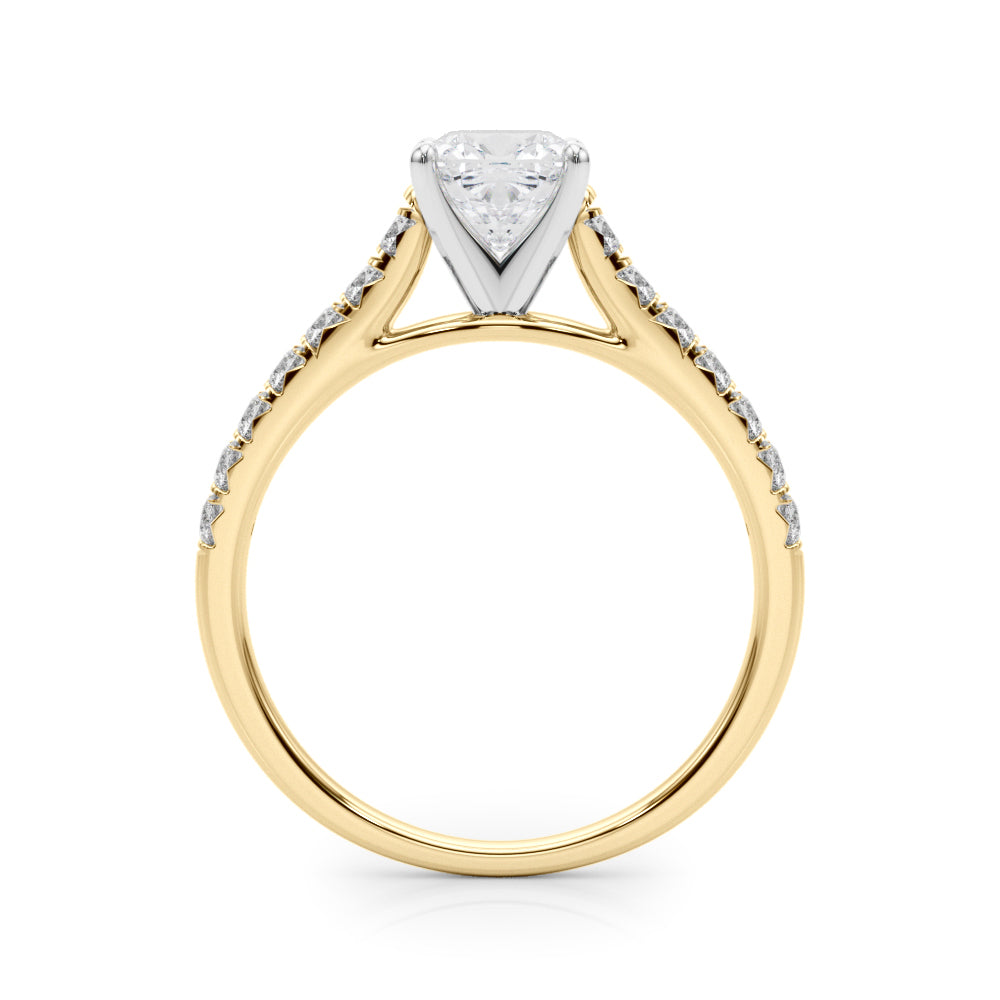Celestial Prong-Set Round Diamond Engagement Ring — 9K/18K Gold & Platinum