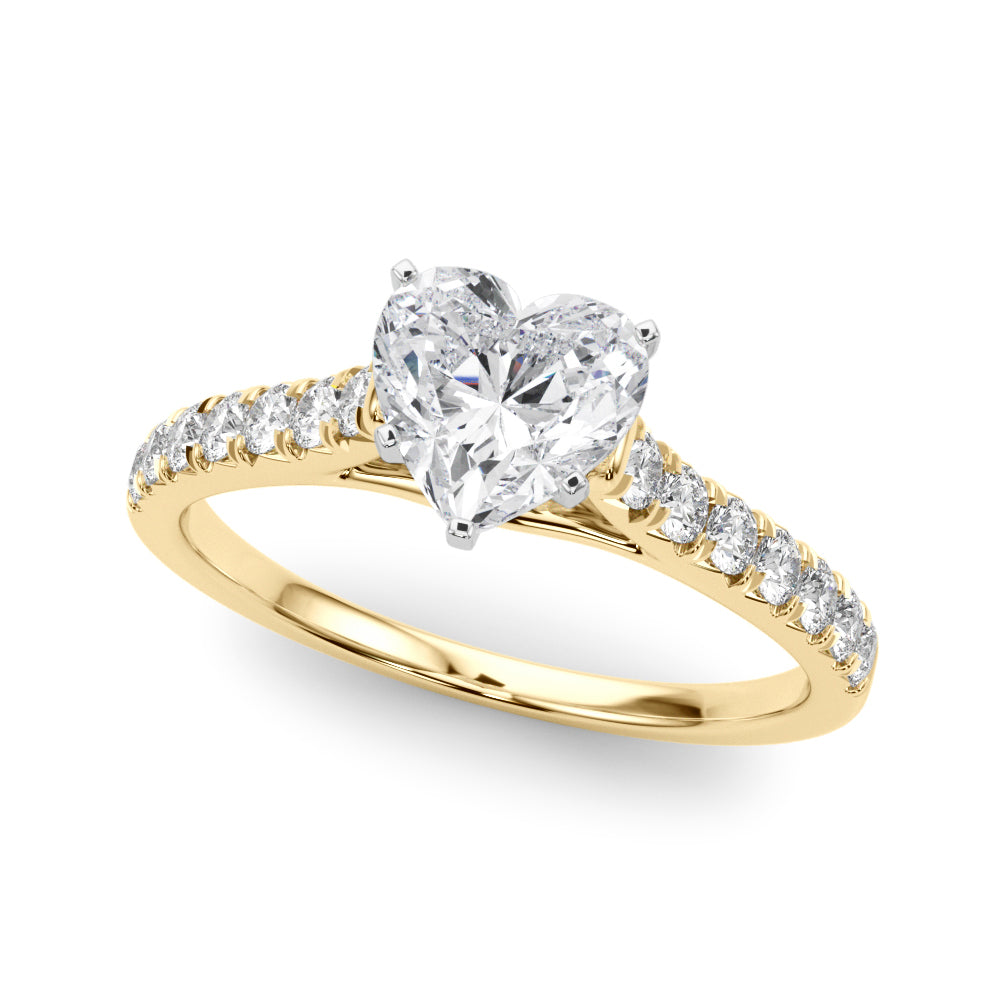 Celestial Prong-Set Round Diamond Engagement Ring — 9K/18K Gold & Platinum