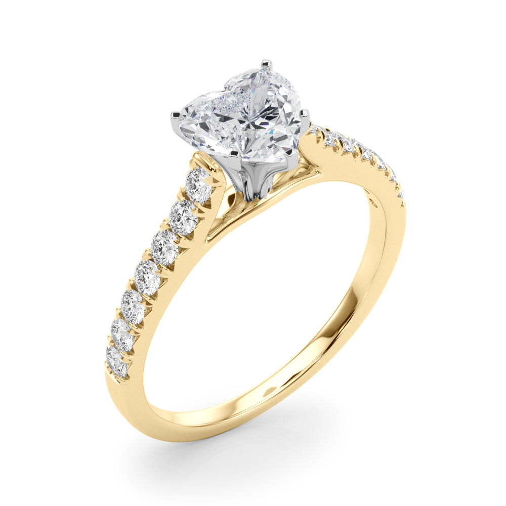 Celestial Prong-Set Round Diamond Engagement Ring — 9K/18K Gold & Platinum