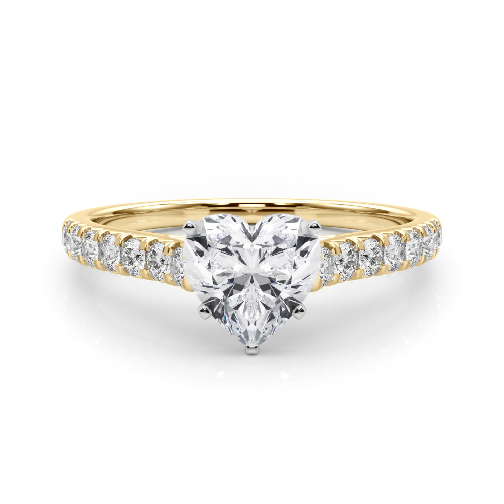 Celestial Prong-Set Round Diamond Engagement Ring — 9K/18K Gold & Platinum