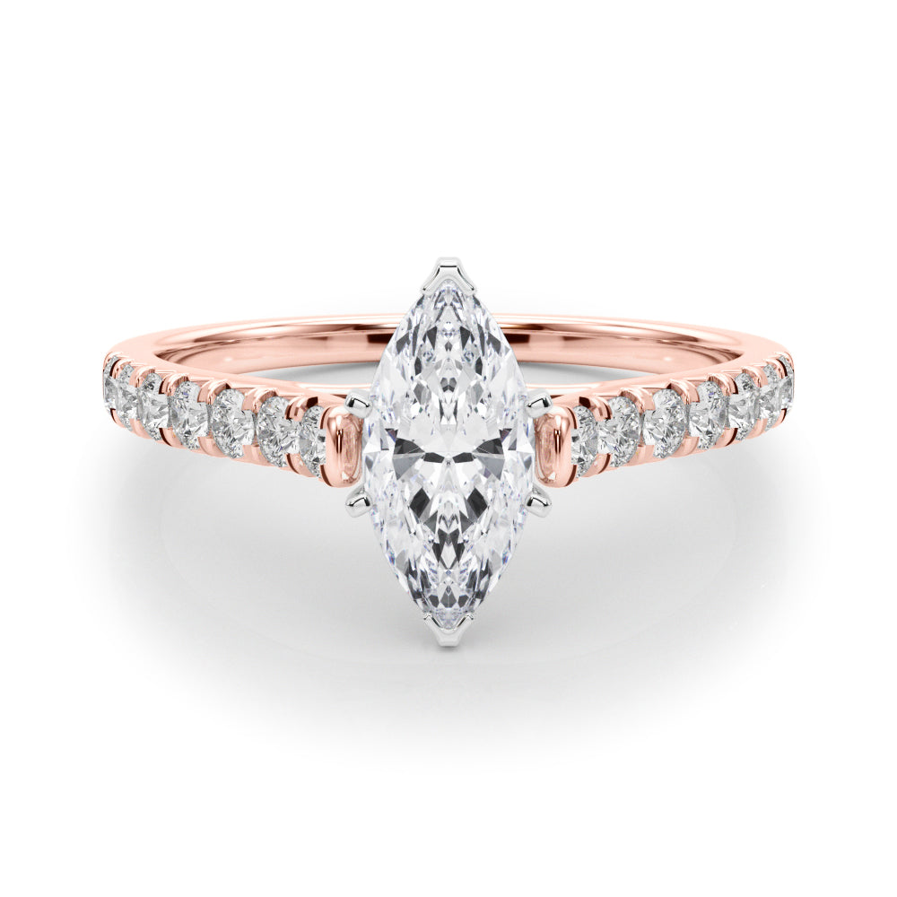 Celestial Prong-Set Round Diamond Engagement Ring — 9K/18K Gold & Platinum