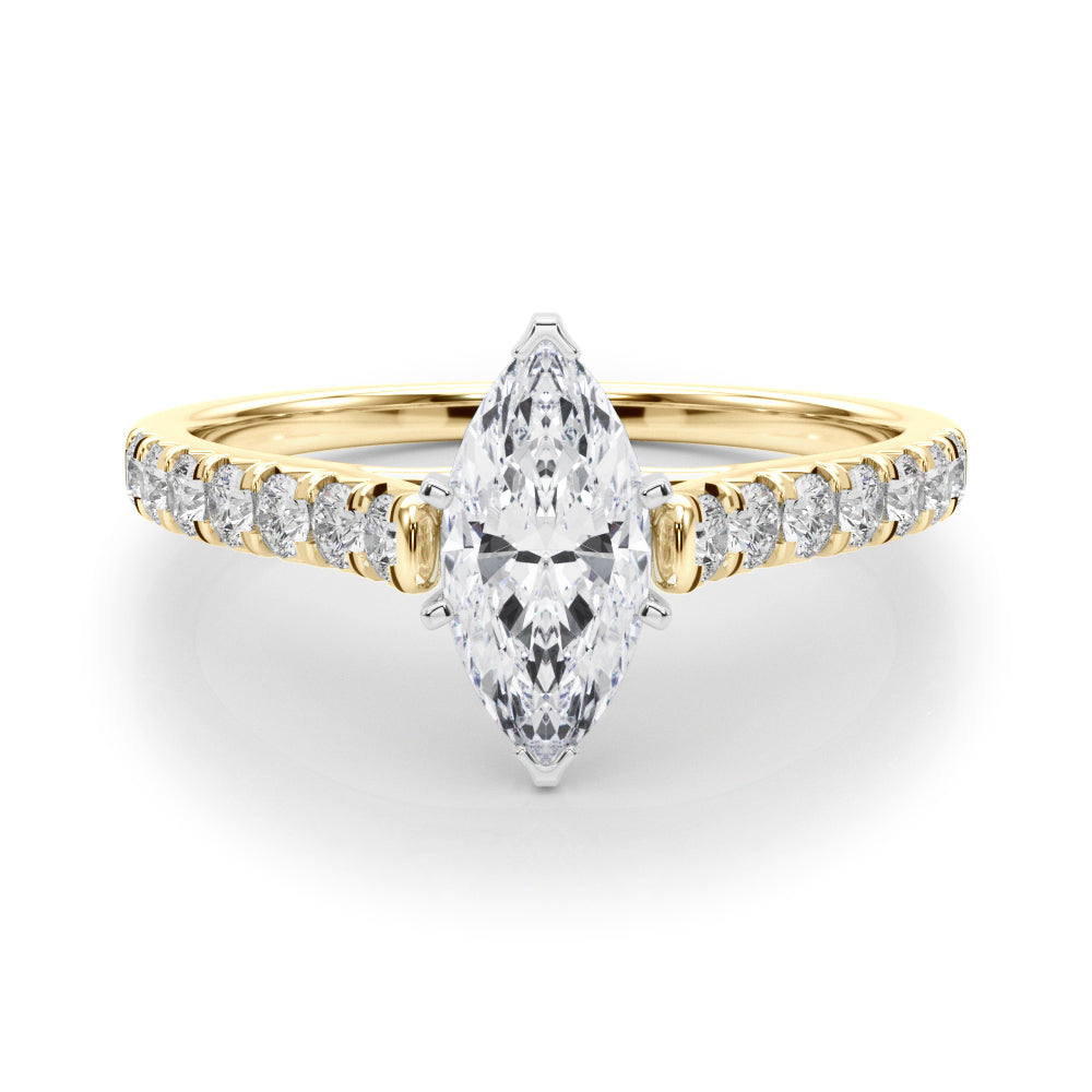 Celestial Prong-Set Round Diamond Engagement Ring — 9K/18K Gold & Platinum