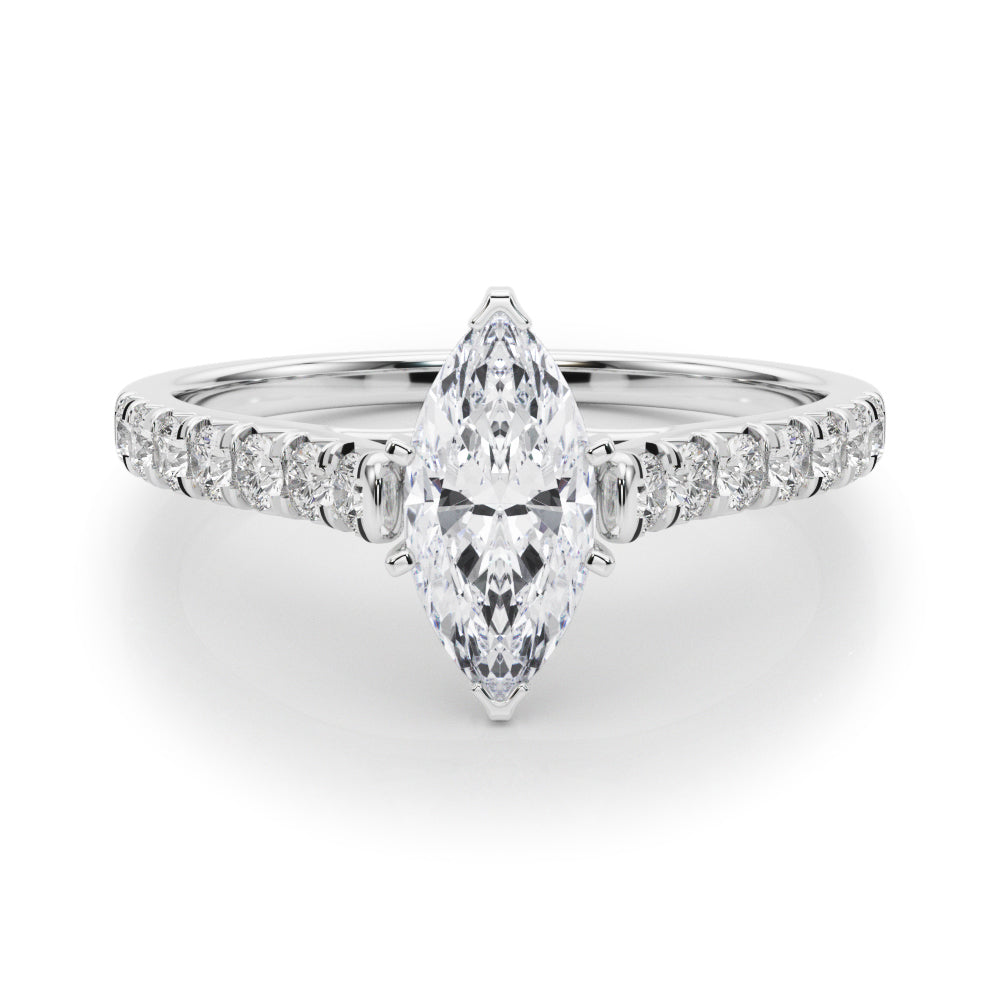 Celestial Prong-Set Round Diamond Engagement Ring — 9K/18K Gold & Platinum