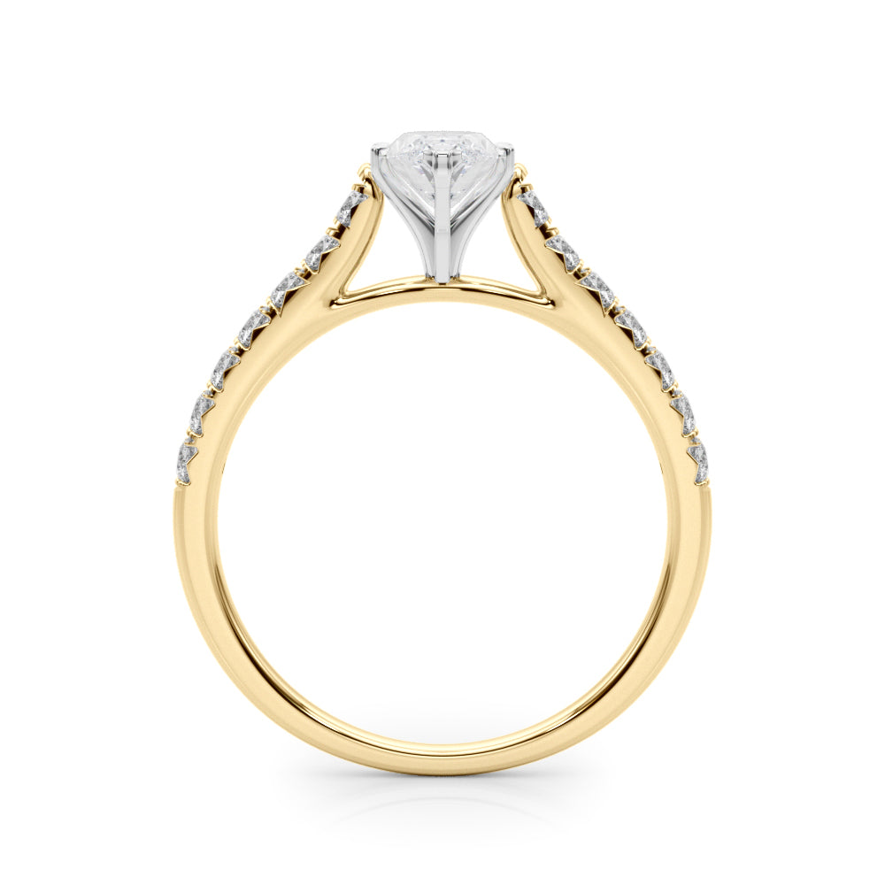 Celestial Prong-Set Round Diamond Engagement Ring — 9K/18K Gold & Platinum
