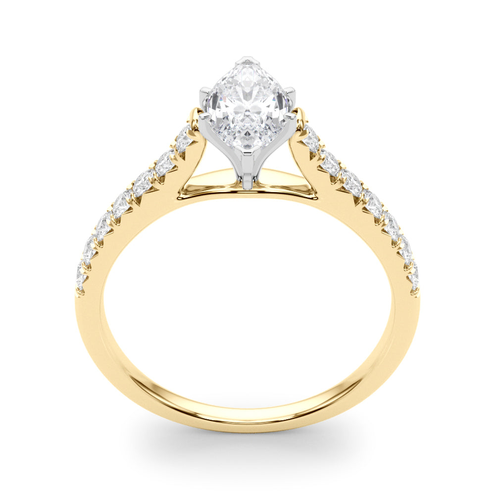 Celestial Prong-Set Round Diamond Engagement Ring — 9K/18K Gold & Platinum