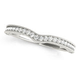 Vintage Inspired Milgrained Curved Engagement Half Eternity Ring