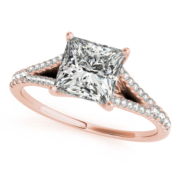 Splendid Multi-Row Princess Diamond Engagement Ring — 9K/18K Gold & Platinum