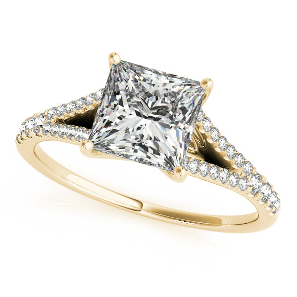 Splendid Multi-Row Princess Diamond Engagement Ring — 9K/18K Gold & Platinum