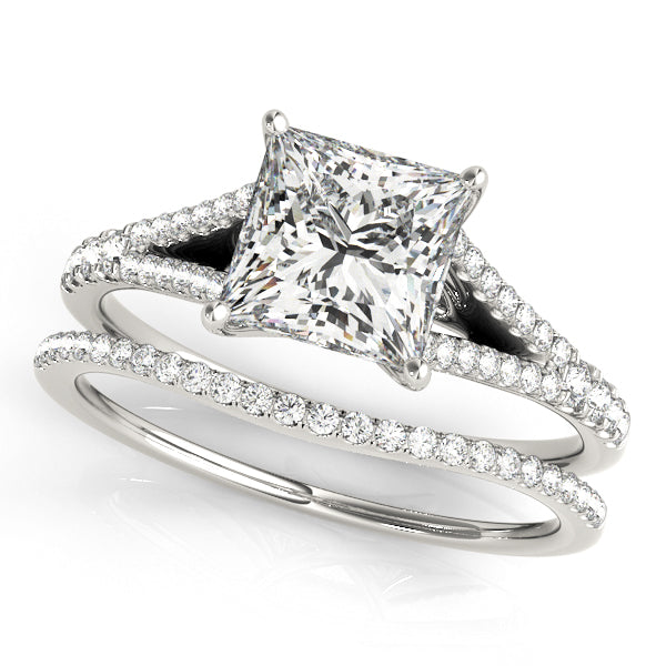 Splendid Multi-Row Princess Diamond Engagement Ring — 9K/18K Gold & Platinum