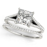 Splendid Multi-Row Princess Diamond Engagement Ring — 9K/18K Gold & Platinum
