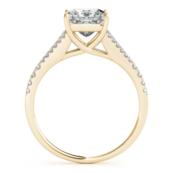 Splendid Multi-Row Princess Diamond Engagement Ring — 9K/18K Gold & Platinum