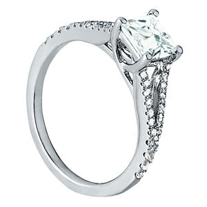 Splendid Multi-Row Princess Diamond Engagement Ring — 9K/18K Gold & Platinum