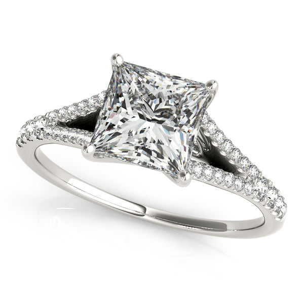 Splendid Multi-Row Princess Diamond Engagement Ring — 9K/18K Gold & Platinum