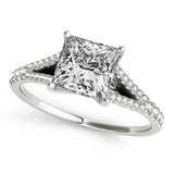 Splendid Multi-Row Princess Diamond Engagement Ring — 9K/18K Gold & Platinum