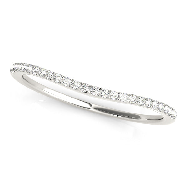 Split Prong Curved Half Eternity Ring in Gold & Platinum