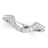 Shared Prong Curved Half Eternity Ring in Gold & Platinum