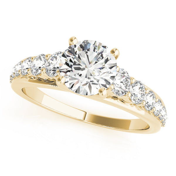 Pristine Trellis Round Diamond Engagement Ring — 9K/18K Gold & Platinum