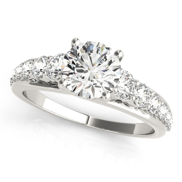 Pristine Trellis Round Diamond Engagement Ring — 9K/18K Gold & Platinum