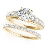 Pristine Trellis Round Diamond Engagement Ring — 9K/18K Gold & Platinum
