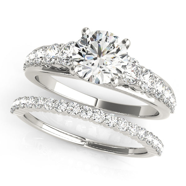 Pristine Trellis Round Diamond Engagement Ring — 9K/18K Gold & Platinum