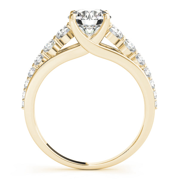Pristine Trellis Round Diamond Engagement Ring — 9K/18K Gold & Platinum