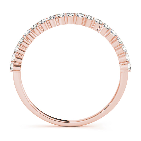 Shared Prong Half Eternity Ring in Gold & Platinum