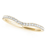 Split Prong Curved Half Eternity Ring in Gold & Platinum