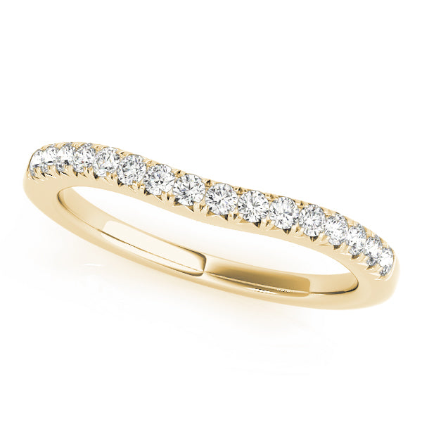 Curved Fishtail Half Eternity Ring in Gold & Platinum